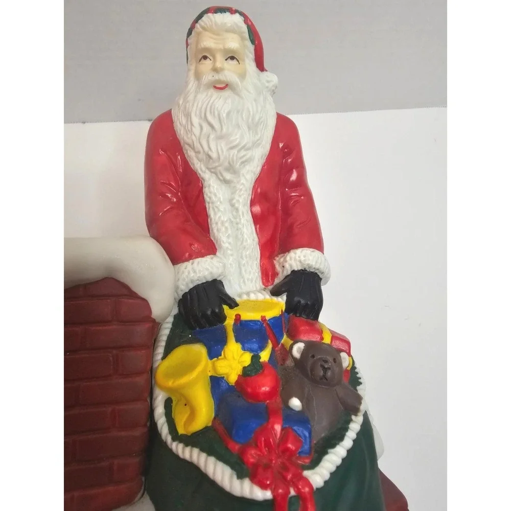 VTG 90s Claire Burke Oh Christmas Tree Santa Chimney Potpourri Bisque Porcelain